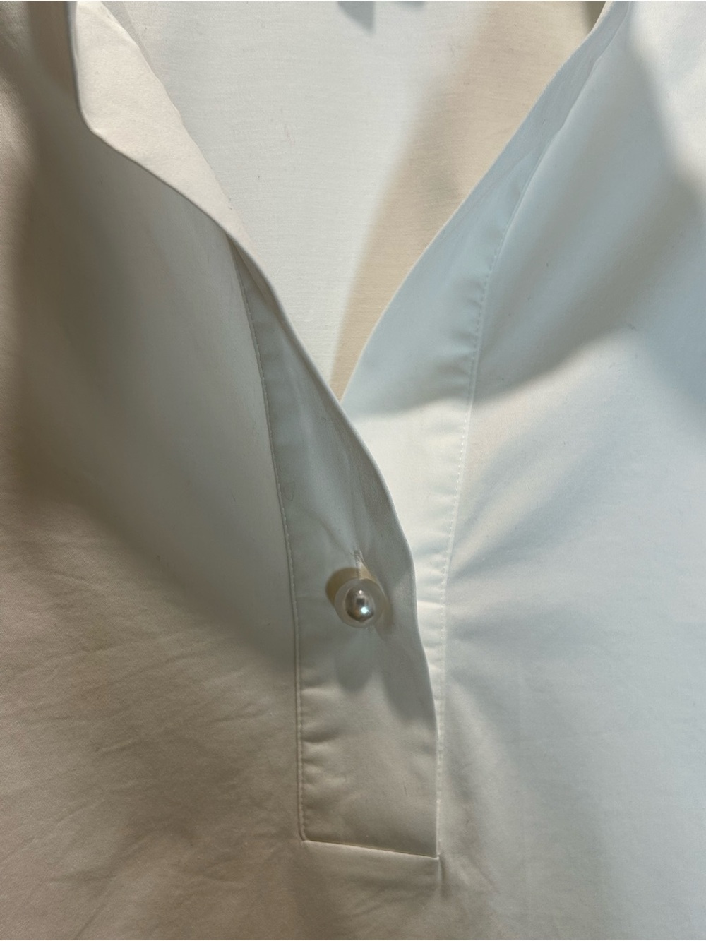 Tuckernuck Blanc Willow White Blouse of Cotton Poplin with 3/4 Sleeves - Medium - Picture 5 of 9